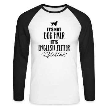 Setter anglais - T-shirt baseball manches longues Homme - blanc/noir - Devant - Nik (191cm)