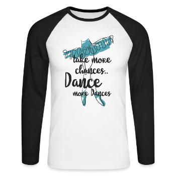 Take more dance - Unisex Long Sleeve Baseball T-Shirt - white/black - Front - Nik (191cm)