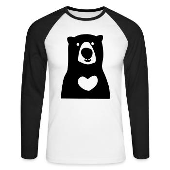 porter - T-shirt baseball manches longues Homme - blanc/noir - Devant - Nik (191cm)