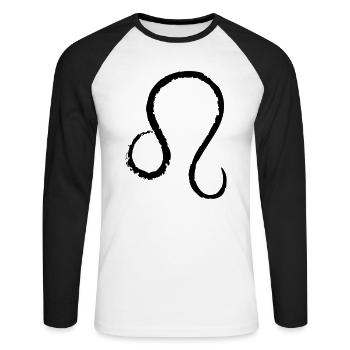 Zodiac sign Leo - Leo - Unisex Long Sleeve Baseball T-Shirt - white/black - Front - Nik (191cm)