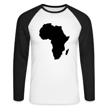 afrika - Unisex Baseballshirt langarm - Weiß/Schwarz - Vorne - Nik (191cm)