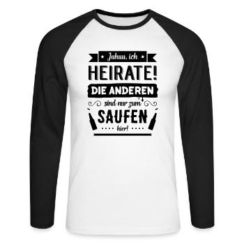 JGA Team Männer - Unisex Baseballshirt langarm - Weiß/Schwarz - Vorne - Nik (191cm)