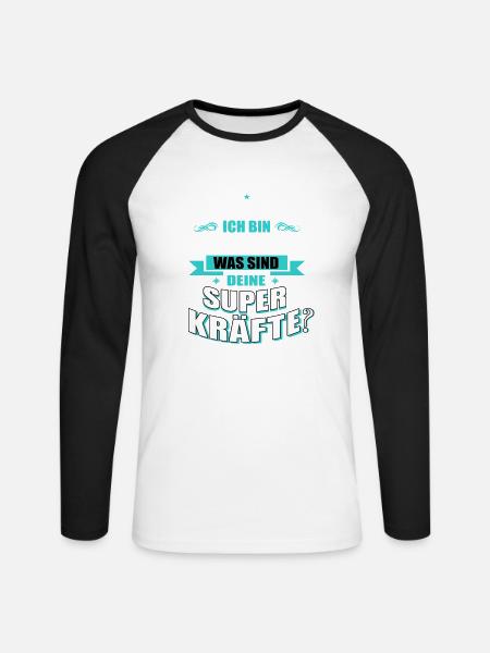 TRIATHLETIN -Superkräfte GESCHENK - Unisex Baseballshirt langarm - Weiß/Schwarz