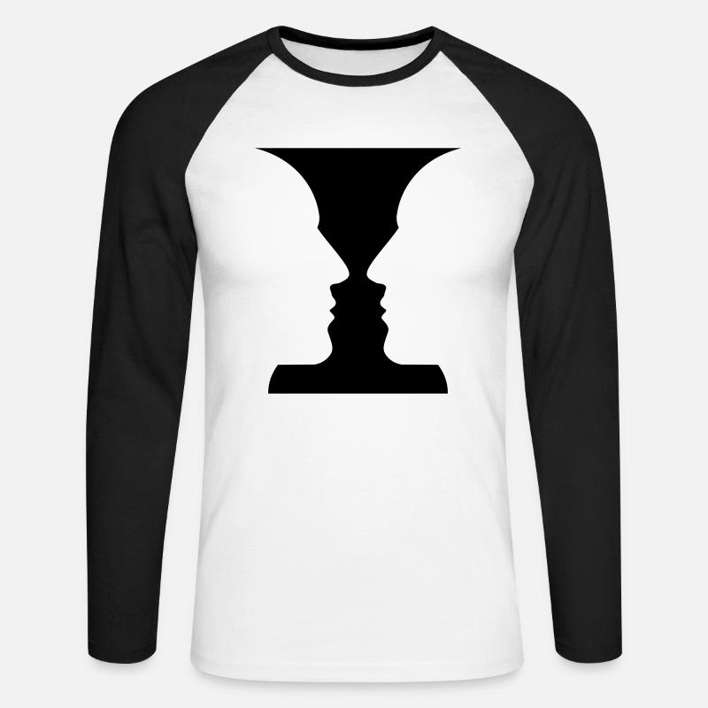Face to Face? - Unisex Baseballshirt langarm - Weiß/Schwarz