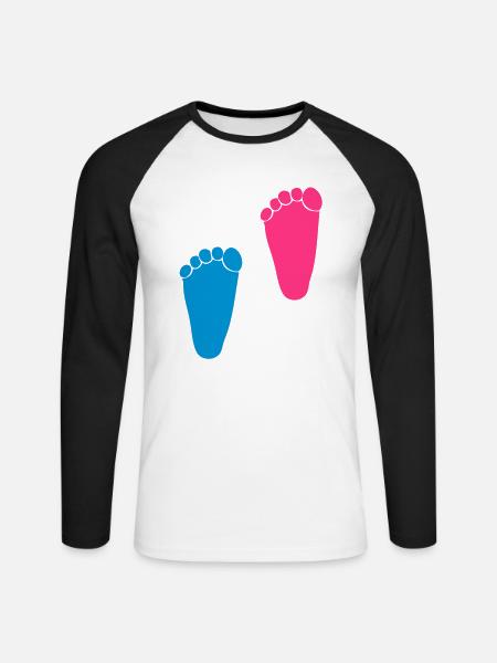 Kleines Mädchen, garcon1 - Unisex Baseballshirt langarm - Weiß/Schwarz