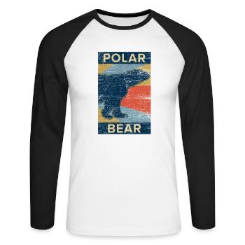 Polar bear bears polar bear gift vintage animal - Unisex Long Sleeve Baseball T-Shirt - white/black - Front - Nik (191cm)