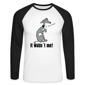 wasnt_me! - Unisex Baseballshirt langarm - Weiß/Schwarz - Vorne - Nik (191cm)