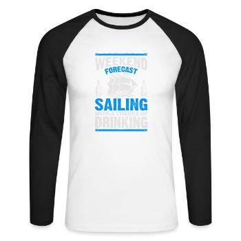 Beer sailing sailboat sailing ship gift - Unisex Long Sleeve Baseball T-Shirt - white/black - Front - Nik (191cm)