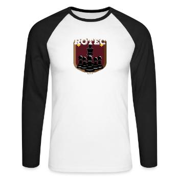 schach - Unisex Baseballshirt langarm - Weiß/Schwarz - Vorne - Nik (191cm)