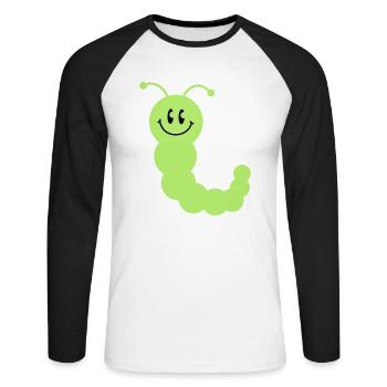 worm__c2 - T-shirt baseball manches longues Homme - blanc/noir - Devant - Nik (191cm)