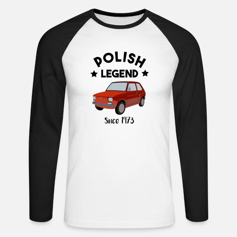 Polish Legend - Maluch - 126p - oldtimer - Unisex Baseballshirt langarm - Weiß/Schwarz