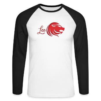 Leo constellation zodiac sign Leo - Unisex Long Sleeve Baseball T-Shirt - white/black - Front - Nik (191cm)