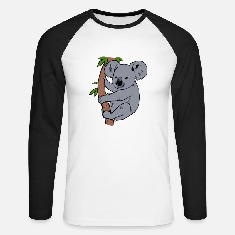 Koala - Unisex Baseballshirt langarm - Weiß/Schwarz