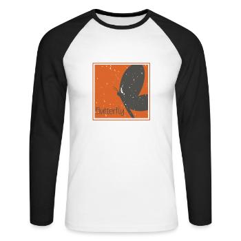 Butterfly butterfly - Unisex Long Sleeve Baseball T-Shirt - white/black - Front - Nik (191cm)