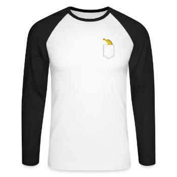 banana - Unisex Long Sleeve Baseball T-Shirt - white/black - Front - Nik (191cm)