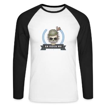 Bayern Bayrisch lustig Heimat Geschenk Geburtstag - Unisex Baseballshirt langarm - Weiß/Schwarz - Vorne - Nik (191cm)