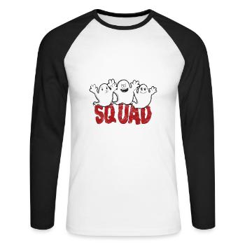 Ghosts Grudge - Spook Squad - Unisex Baseballshirt langarm - Weiß/Schwarz - Vorne - Nik (191cm)
