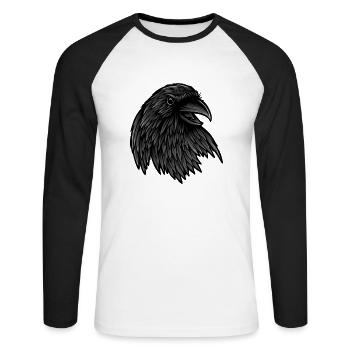 Raven Raven - T-shirt baseball manches longues Homme - blanc/noir - Devant - Nik (191cm)
