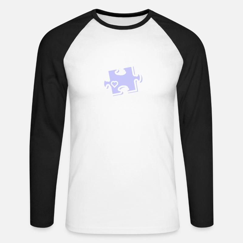 DIFFERENT - NOT LESS! AUTISMUS - Unisex Baseballshirt langarm - Weiß/Schwarz