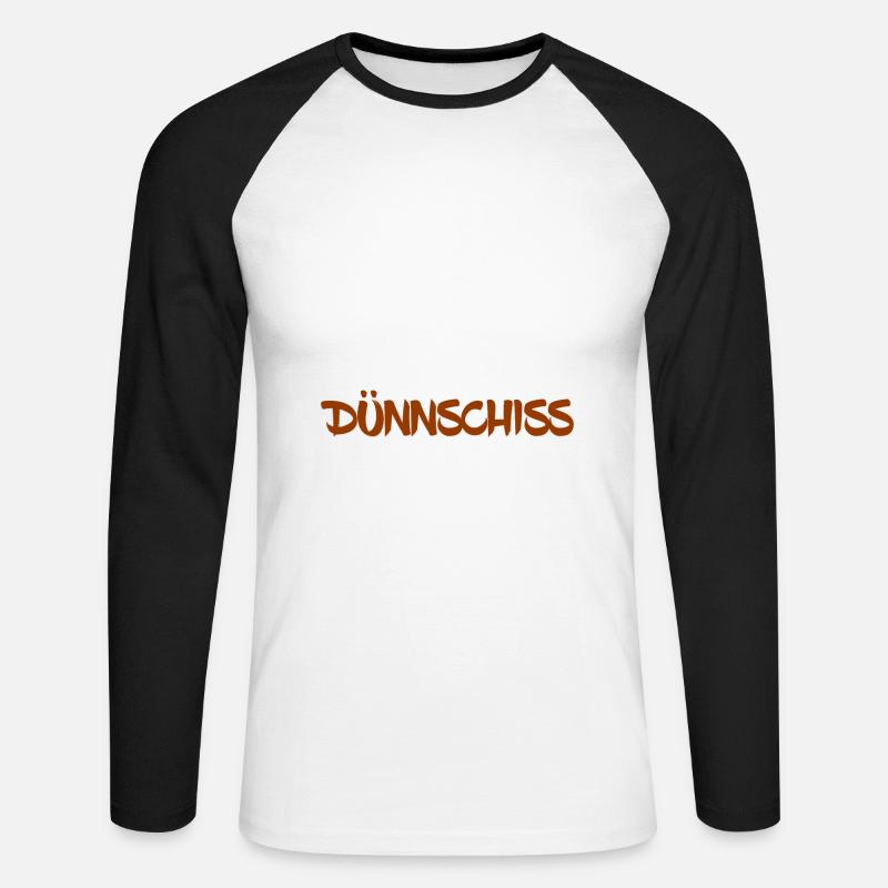 DÜNNSCHISS - STINKER - DURCHFALL - SCHEIßE - Unisex Baseballshirt langarm - Weiß/Schwarz