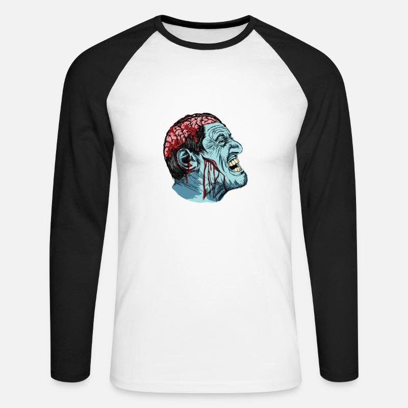 Zombie - Don't Open Dead Inside - Unisex Baseballshirt langarm - Weiß/Schwarz