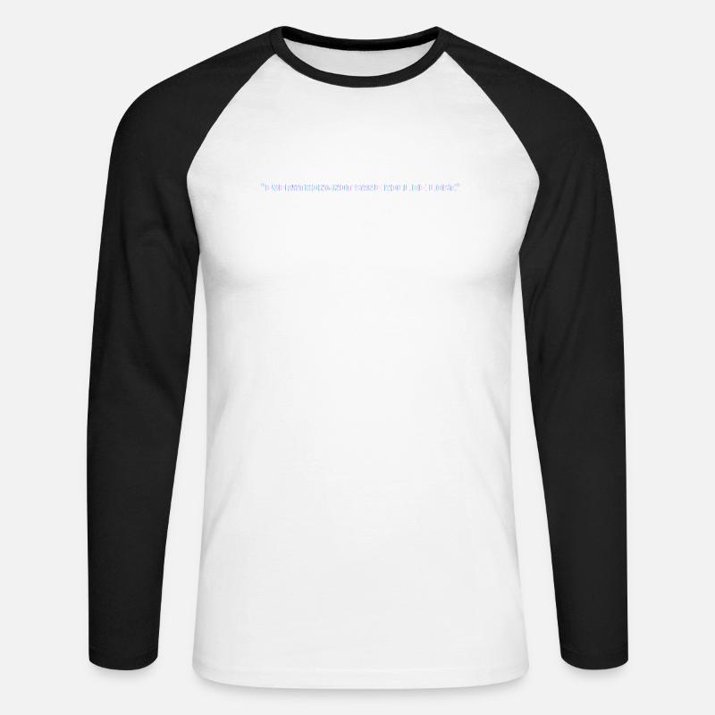 Retro Computer Screen message - Unisex Long Sleeve Baseball T-Shirt - white/black