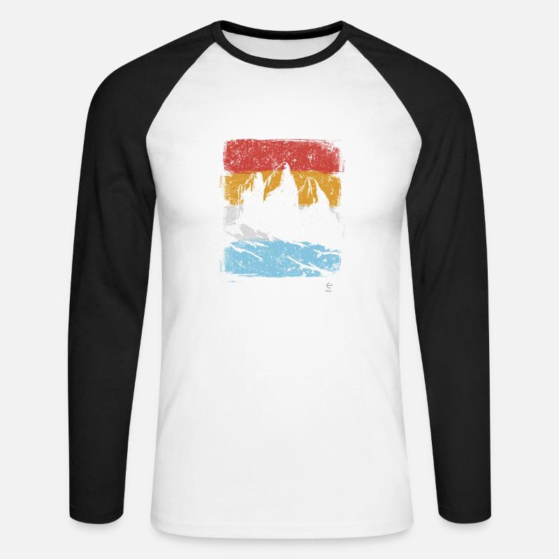 Dolomites Dolomiten Berge Berg Mountain Geschenk - Unisex Baseballshirt langarm - Weiß/Schwarz