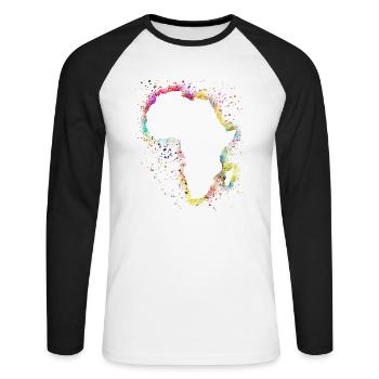 Africa - Unisex Long Sleeve Baseball T-Shirt - white/black - Front - Nik (191cm)