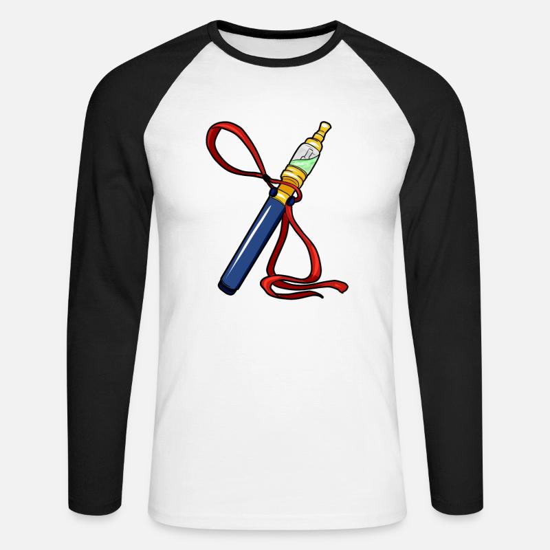 E-Zigarette elektronische Zigarette Raucher - Unisex Baseballshirt langarm - Weiß/Schwarz