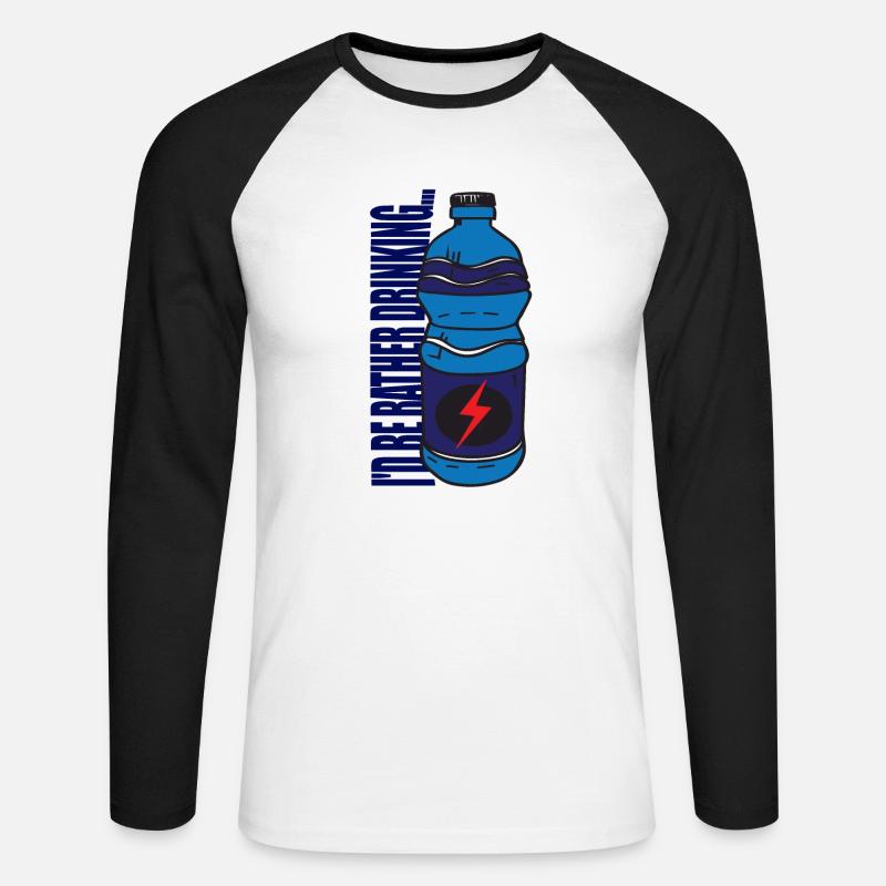 I'd be rather drinking...Energy Dring - Unisex Baseballshirt langarm - Weiß/Schwarz