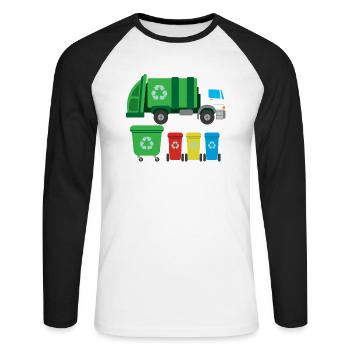 Garbage Truck For Garbage Disposal Recycling I Gift Idea - Unisex Long Sleeve Baseball T-Shirt - white/black - Front - Nik (191cm)