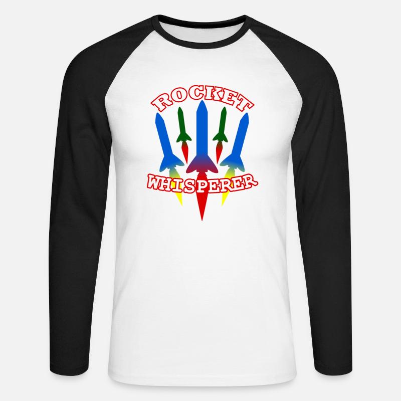 Rocket - Rocket Whisperer - Rocket Science - Unisex Long Sleeve Baseball T-Shirt - white/black