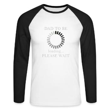 Dad-to-Be Laden ... - Unisex Baseballshirt langarm - Weiß/Schwarz - Vorne - Nik (191cm)