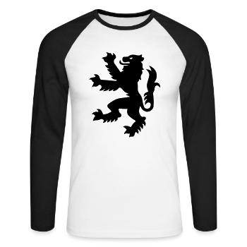 Schottland - Unisex Baseballshirt langarm - Weiß/Schwarz - Vorne - Nik (191cm)