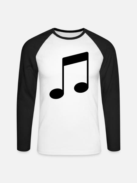 note_icon - Unisex Long Sleeve Baseball T-Shirt - white/black