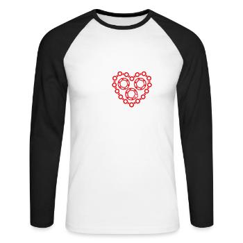 Ich Liebe Motorräder Kette Ritzel Benzin Geschenk - Unisex Baseballshirt langarm - Weiß/Schwarz - Vorne - Nik (191cm)