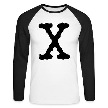X Old Typewriter - Unisex Long Sleeve Baseball T-Shirt - white/black - Front - Nik (191cm)