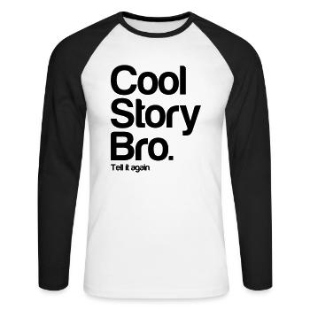 coolstorybro - Unisex Long Sleeve Baseball T-Shirt - white/black - Front - Nik (191cm)