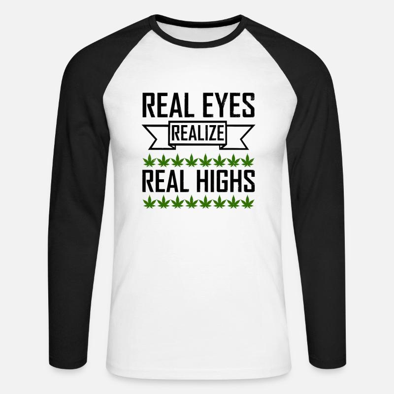 Weed - Unisex Baseballshirt langarm - Weiß/Schwarz