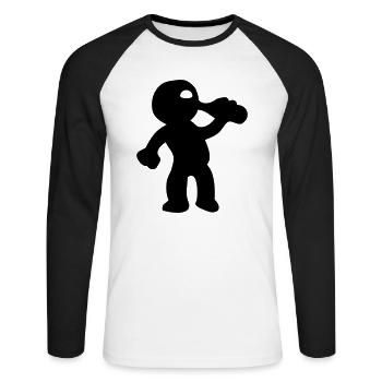 drink man bachelor party stag drunk alcohol team - Unisex Long Sleeve Baseball T-Shirt - white/black - Front - Nik (191cm)