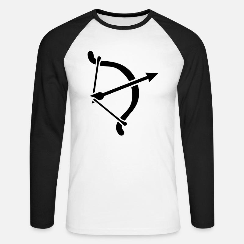 Bogenschießen - Unisex Baseballshirt langarm - Weiß/Schwarz