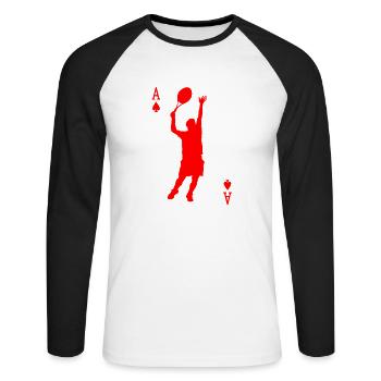Tennis Tennis Ball Ball Sport Sport Ball Gift - Unisex Long Sleeve Baseball T-Shirt - white/black - Front - Nik (191cm)