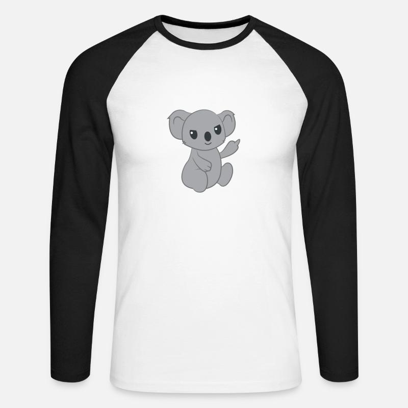 Koala - Koala Bär - Koalabär - Antisozial - Unisex Baseballshirt langarm - Weiß/Schwarz