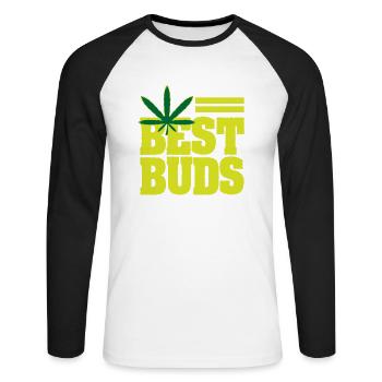 Best Buds - Unisex Long Sleeve Baseball T-Shirt - white/black - Front - Nik (191cm)
