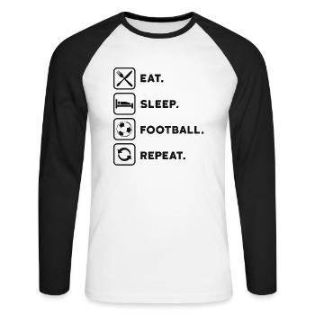 Footballeurs - T-shirt baseball manches longues Homme - blanc/noir - Devant - Nik (191cm)