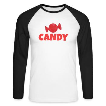 Candy Gang Sweet Candy Sweet Tasty Gift - Unisex Long Sleeve Baseball T-Shirt - white/black - Front - Nik (191cm)