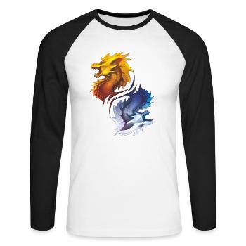 Créature monstre de cadeau fantastique de dragon de dragon - T-shirt baseball manches longues Homme - blanc/noir - Devant - Nik (191cm)