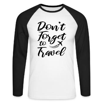 Travel - Unisex Baseballshirt langarm - Weiß/Schwarz - Vorne - Nik (191cm)