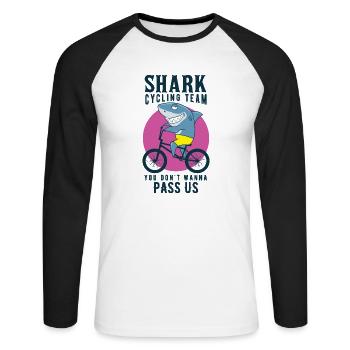 vélo - T-shirt baseball manches longues Homme - blanc/noir - Devant - Nik (191cm)