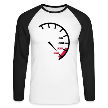 tacho - Unisex Baseballshirt langarm - Weiß/Schwarz - Vorne - Nik (191cm)
